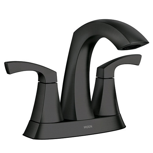 Moen Lindor Matte Black Two-Handle High Arc Bathroom Faucet (4