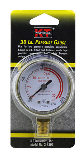K-T Industries Pressure Gauge Acetylene 30 Lb (30 Lb)