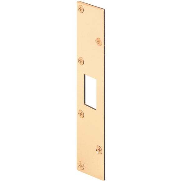 Defender Security Polished Brass 1-5/8 In. Deadbolt Security Strike Plate