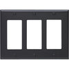 Leviton Decora 3-Gang Smooth Plastic Rocker Decorator Wall Plate, Black