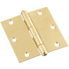 National 3-1/2 In. Square Solid Brass Door Hinge