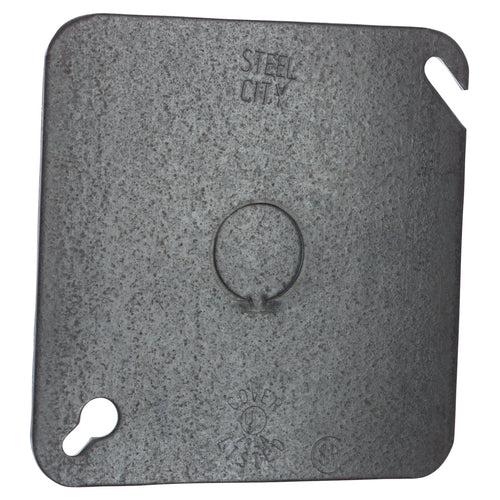 Thomas & Betts Steel City  6 Square Box Cover, Steel Flat, 4-11/16
