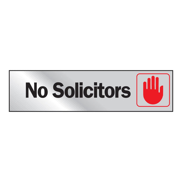 HY-KO  No Solicitors Metal Sign - Self Adhesive - 2