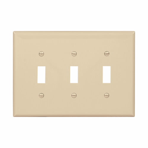 Eaton Cooper Wiring Toggle Wallplate, Ivory 3 Gang