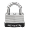 Brinks Commercial 40mm Laminated Steel Keyed and Warded Padlock, 3-Pack - Chrome Plated with Hardened Steel Shackle