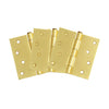 Design House Square Corner Door Hinge in Satin Brass, 4-Inch, 3-Pack