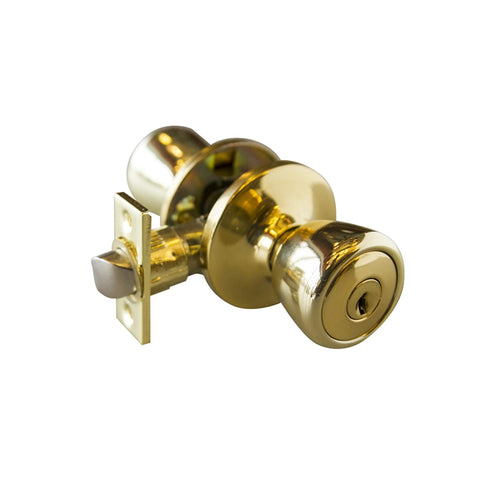 Design House  Terrace Polished Brass Keyed Door Knob