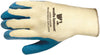 BLUE LATEX COATED YELLOW KNIT GLOVES