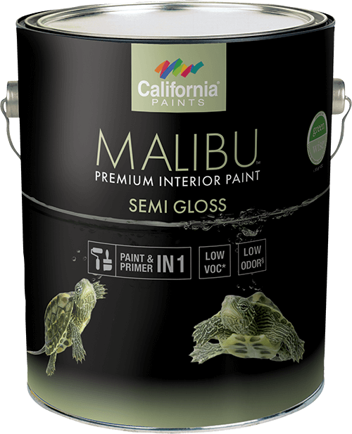 California Products Malibu Premium Interior Paint Semi Gloss - Super Hide White 1 qt.