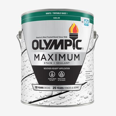 OLYMPIC® MAXIMUM® Exterior Solid Color Sealant + Stain - Acrylic Latex 1 Gallon