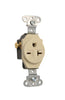 Pass & Seymour Heavy Duty Spec Grade Single Receptacle, Side Wire, 20A, 250V, Ivory