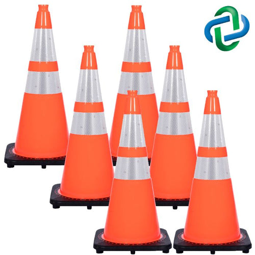 Mr. Chain 28 Traffic Orange Traffic Cones with Reflective Collars