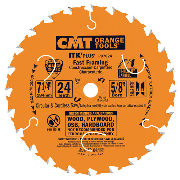 CMT P06018 ITK PLUS Saw Blade for Fast Framing, 6-1/2 X 18 Teeth, 10° ATB + Shea