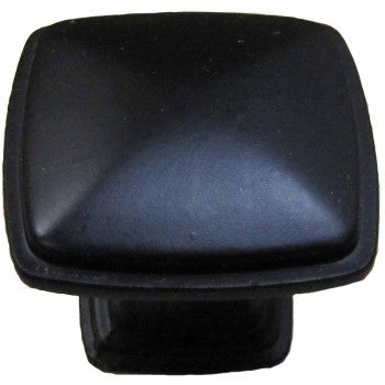 Hardware House 145299 Square Cabinet Knob, Black ~ 1 1/4