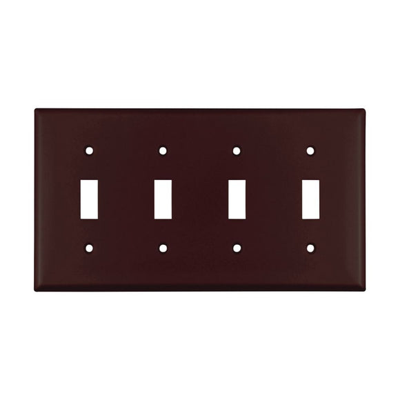 Cooper Wiring Devices  4 - Gang Standard Toggle Plate, Brown