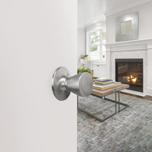 Design House Tulip 2-Way Latch Passage Door Knob in Satin Nickel