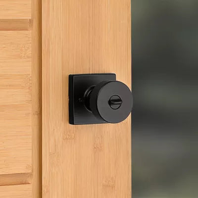 Kwikset Pismo Knob (Square) - Keyed - featuring SmartKey, Matte Black