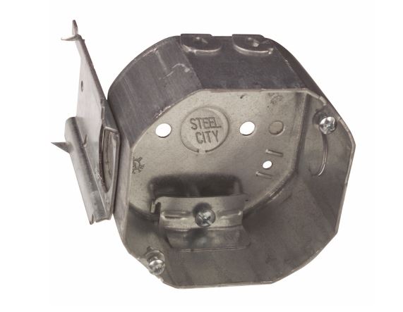 ABB Installation Steel City Electrical Ceiling Box 22.5 cu in Octagon Galvanized Steel Silver
