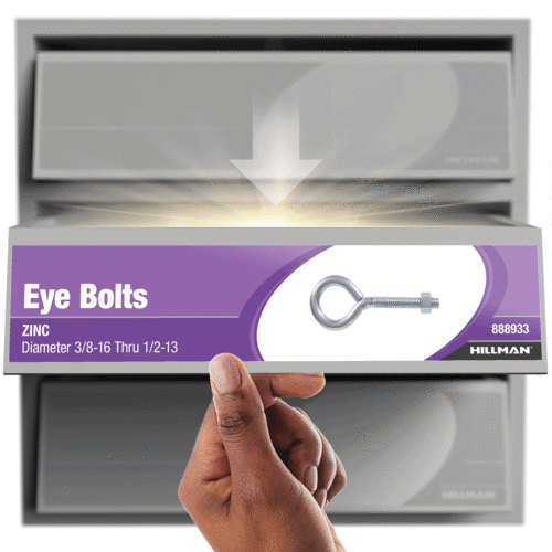 Hillman Hardware Essentials Eye Bolt with Hex Nut Zinc (3/8-16 x 8