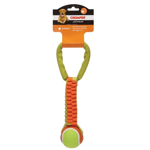 Boss PetEdge Chomper Braided Nylon Tennis Ball Tugs Dog Toy