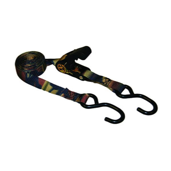 Ancra Cargo 1” x 15’ Camo Ratchet Tie-Down w/S-Hooks Bulk Bin