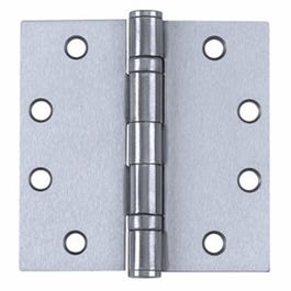 Ball-Bearing Hinge With Non-Removable Pin, Satin Stainless Steel, 4.5 x 4.5-In.