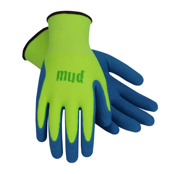 Mud Super Grip Women's Medium Latex Coated Lime Green Garden Glove