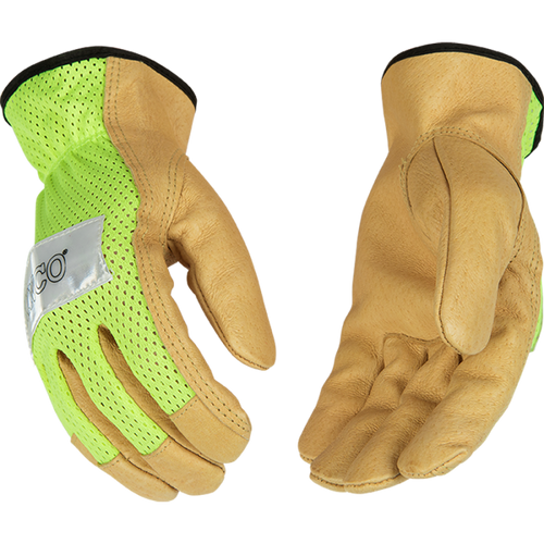 Kinco Hi-Vis Green Mesh & Grain Pigskin Palm