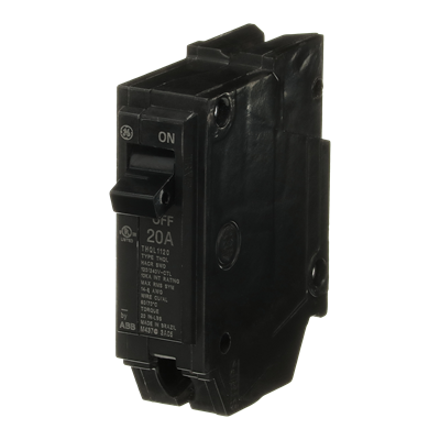 Ground Fault Breaker, Single Pole, 20 Amp, Self Test