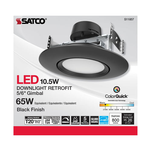 Satco Products S11857 10.5WLED/DIR/5-6/CCT-SEL/120V/