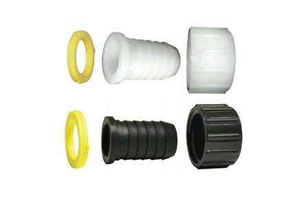 Green Leaf 3 Piece Barb Assembly Swivel Nut Female GHT x Hose Barb w/ W406 washer