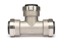 QuickFitting Stainless Steel Push Fittings 3/4” x 1/2” x 1/2” Reducing Tee