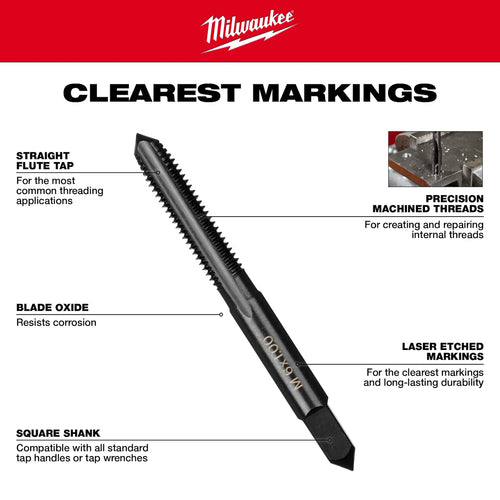 Milwaukee Tool 8-32 NC Straight Flute Plug Tap