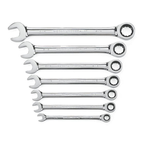GearWrench 7 Piece 72-Tooth 12 Point Ratcheting Combination SAE Wrench Set