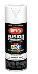 Krylon Fusion All-In-One Satin Spray Paint & Primer, Bright White