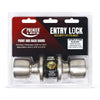Grip Tight Tools Entry Knob - Tulip Style - Stainless Steel Finish US32D - 2 KW1 Keys - 6 in 1 Drive - In Latch - Mobile Home