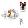Grip Tight Tools Deadbolt Lock - Stainless Steel Finish US32D - 2 KW1 Keys - 6 in 1 Drive - In Latch - Mobile Home