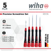 Wiha 5 Piece PicoFinish Precision Slotted and Phillips Screwdriver Set