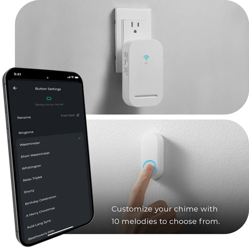 Heath Zenith Wi-Fi Smart Wireless Doorbell Chime Kit with Lighted Plug-In Chime and Battery Operated Lighted Doorbell