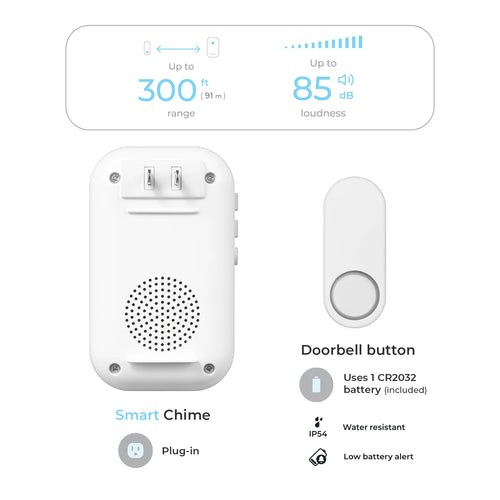 Heath Zenith Wi-Fi Smart Wireless Doorbell Chime Kit with Lighted Plug-In Chime and Battery Operated Lighted Doorbell