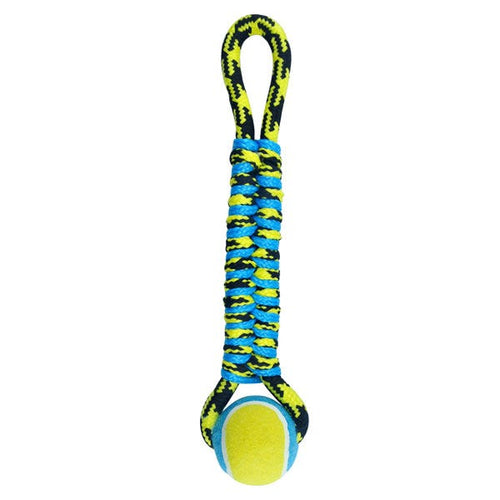 Pet Park Blvd Paracord Rope Twisted Tugs with Tennis Ball
