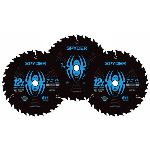 Spyder 7-1/4 24-Tooth Saw Blade for Framing (3-Pack)
