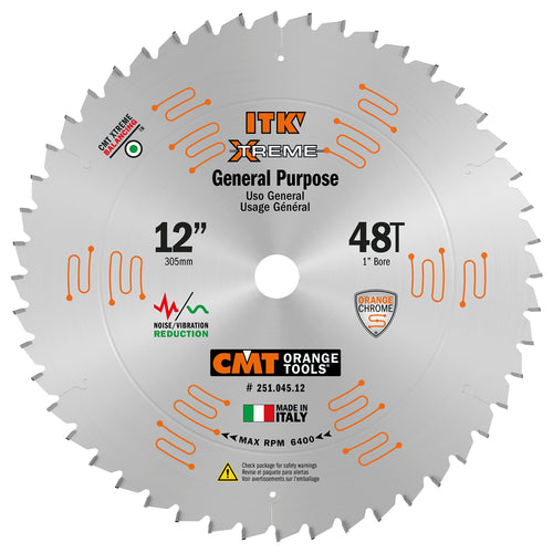 CMT 251.045.12  ITK Industrial 12 Inch 48 Tooth Fine Finish Saw Blade