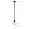 Design House Schoolhouse 1-Light Pendant, Matte Black