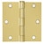 Design House  Interior Door Hinge, Square Radius, 3.5, Satin Brass, 3-Pack