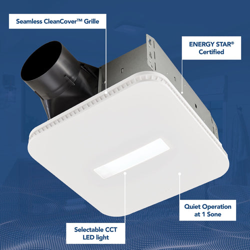 Broan-Nutone 110 Cfm, 1.0 Sone Fan W/ Cleancover™ And Selectable Cct Led Light