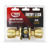 Premier Lock Solid Brass Keyed Entry Door Knob, Tubular With 2 KW1 Keys- Carded
