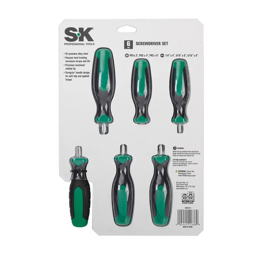SK SK01373 6 Piece Pro Grip Screwdriver Set