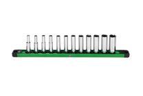 SK Tools 1/4 Drive, 12 Piece, 6 Point, Deep, Metric Chrome Socket Set