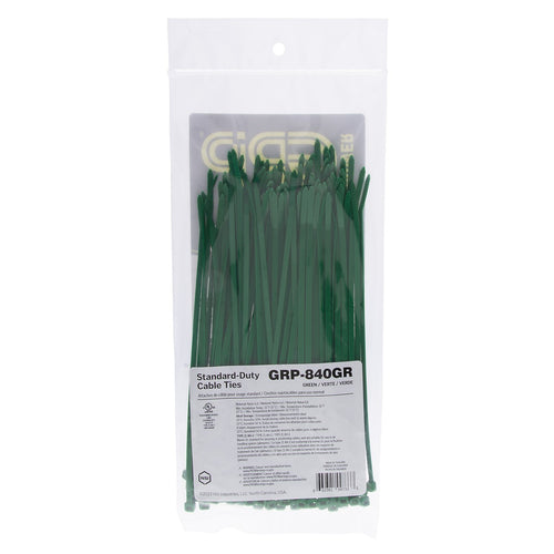 NSI Industries PowerGRP GRP-840GR Cable Tie 8 IN 40lb Green 100PK